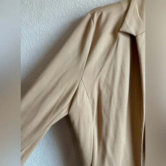 Vintage American Glamour by Badgely Mischka Camel Blazer Style Cardigan - Picture 8 of 8